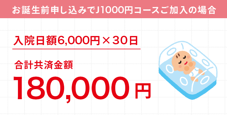 お誕生前申し込みでJ1000円コースご加入の場合