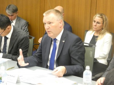 European Commissioner Michael McGrath sharing his views.JPG