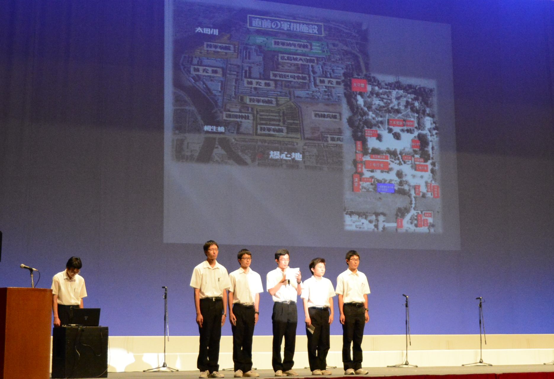福山工業高校の生徒が制作した原爆投下前後の広島を復元した映像の紹介