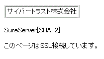 サイバートラスト株式会社 SureServer[SHA-2] このページはSSL接続しています。
